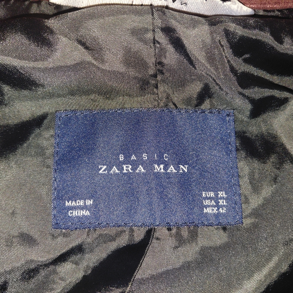 Zara Man Rich Wine Red Bomber Jacket Sz XL - Picture 3 of 13